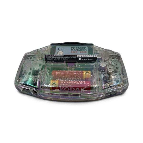 Nintendo Game Boy Advance Clear — back view (transparent shell)