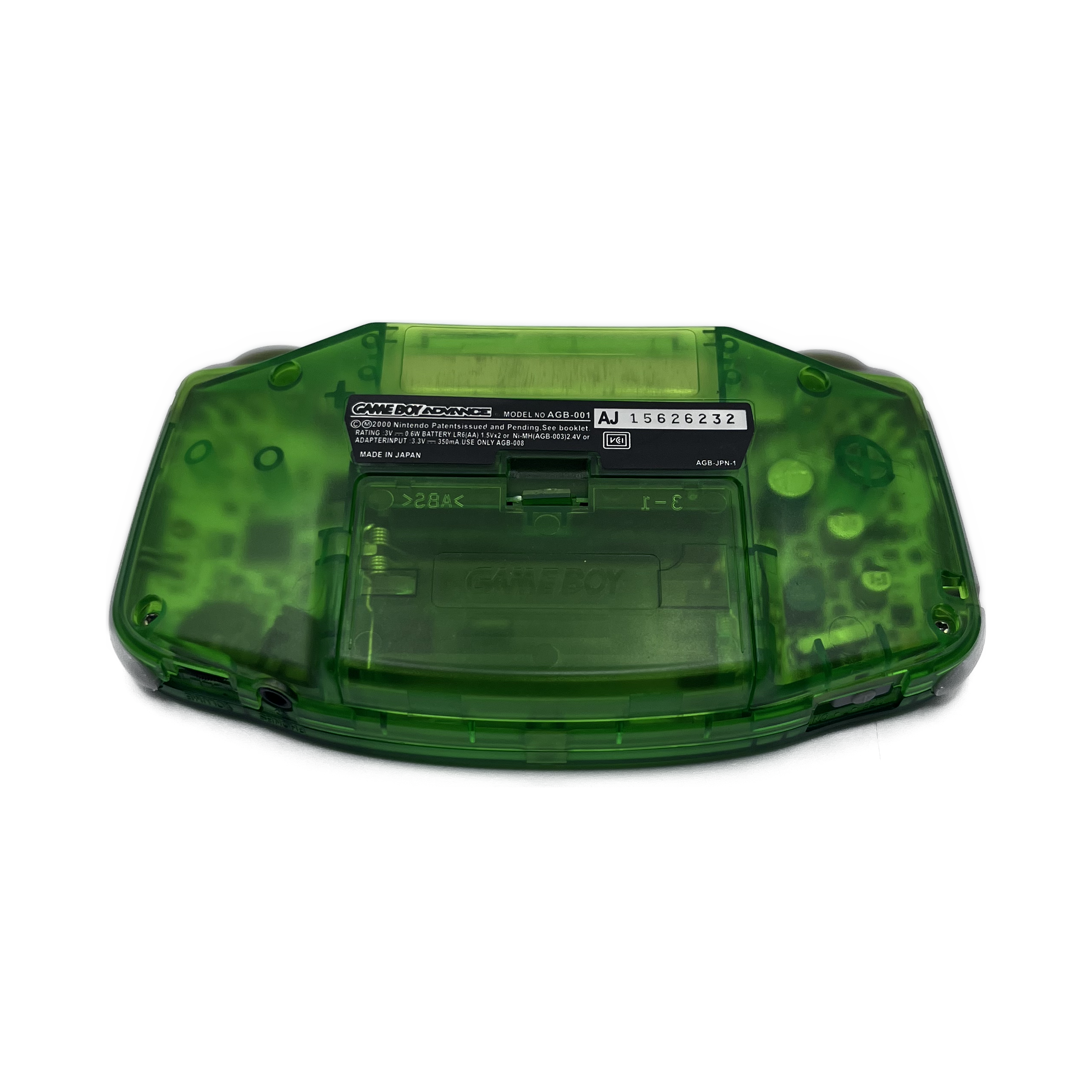 Nintendo Game Boy Advance Clear Green — back view