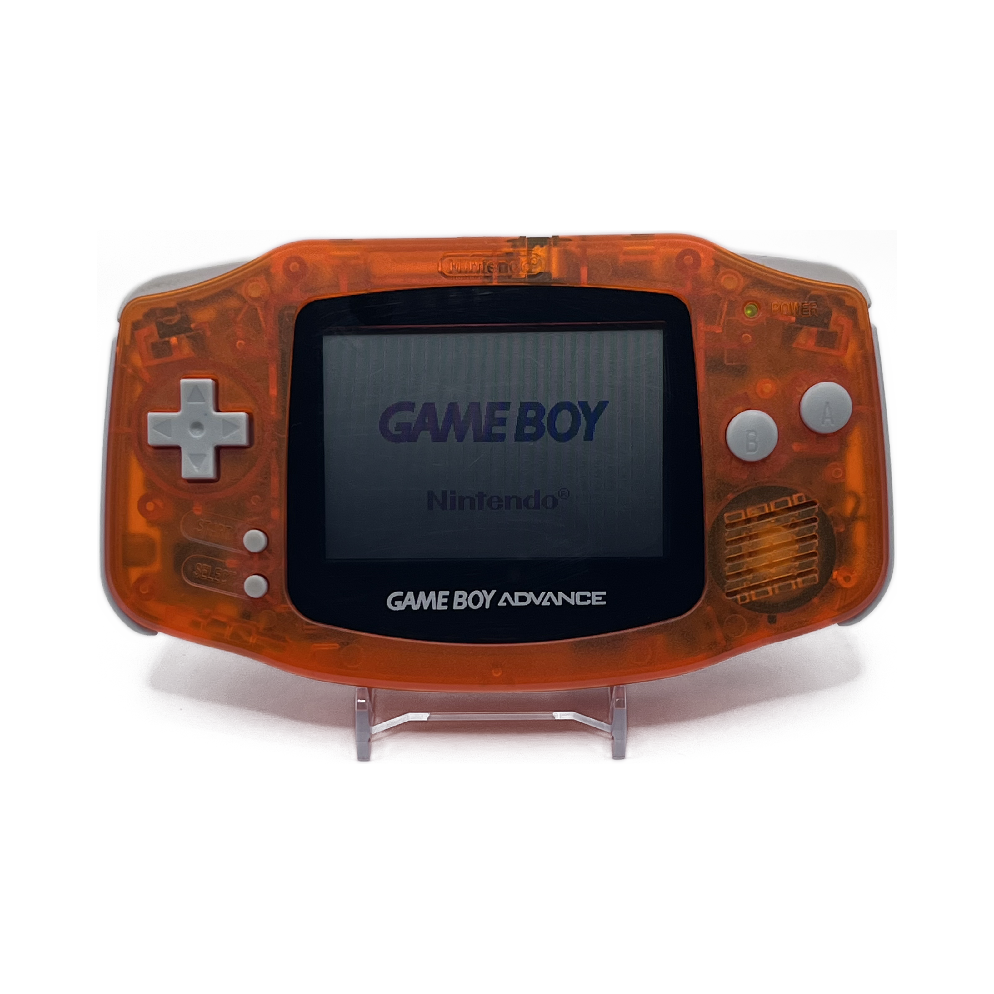 Nintendo Game Boy Advance Clear Orange — powered on, screen detail Main image